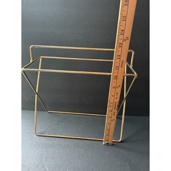 Vintage Brass Finish Hand Towel Free Standing Rack Minimalist MCM Modernist - Picture 3 of 6